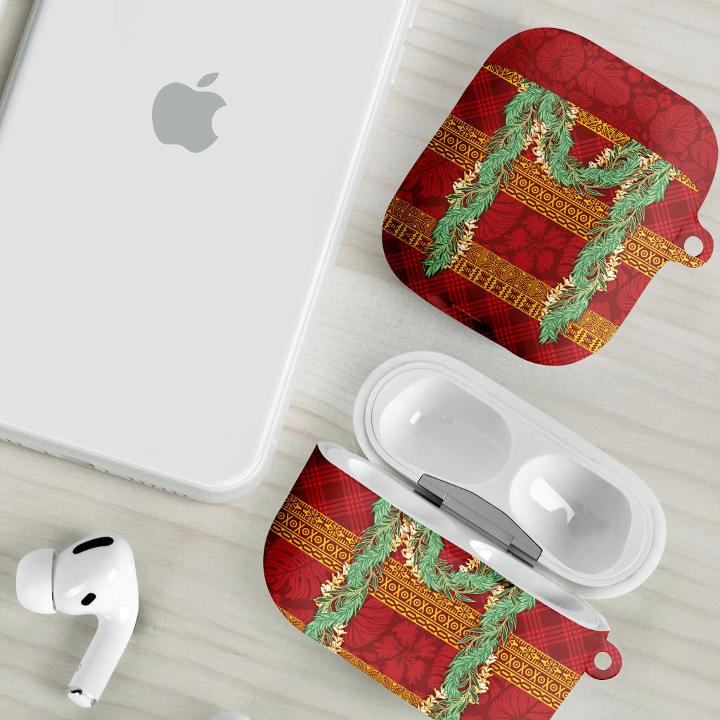 Hawai'i Paniolo Maile Twisted Lei AirPods Case Hilo Royal Red LT7 - Polynesian Pride