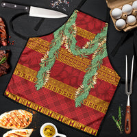 Hawai'i Paniolo Maile Twisted Lei Apron Hilo Royal Red