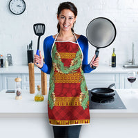 Hawai'i Paniolo Maile Twisted Lei Apron Hilo Royal Red