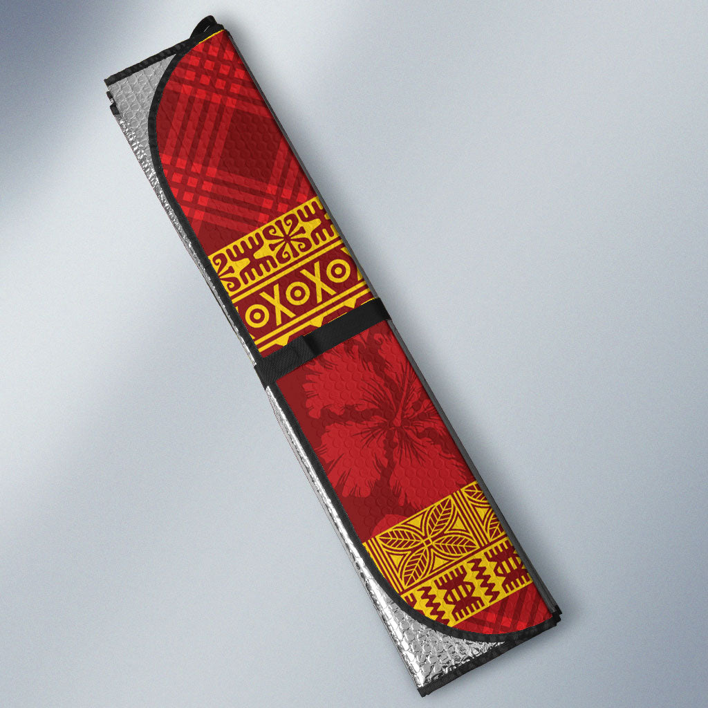 Hawai'i Paniolo Maile Twisted Lei Auto Sun Shade Hilo Royal Red