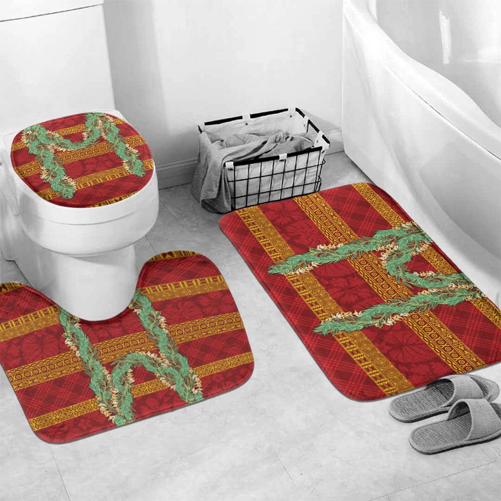 Hawai'i Paniolo Maile Twisted Lei Bathroom Set Hilo Royal Red