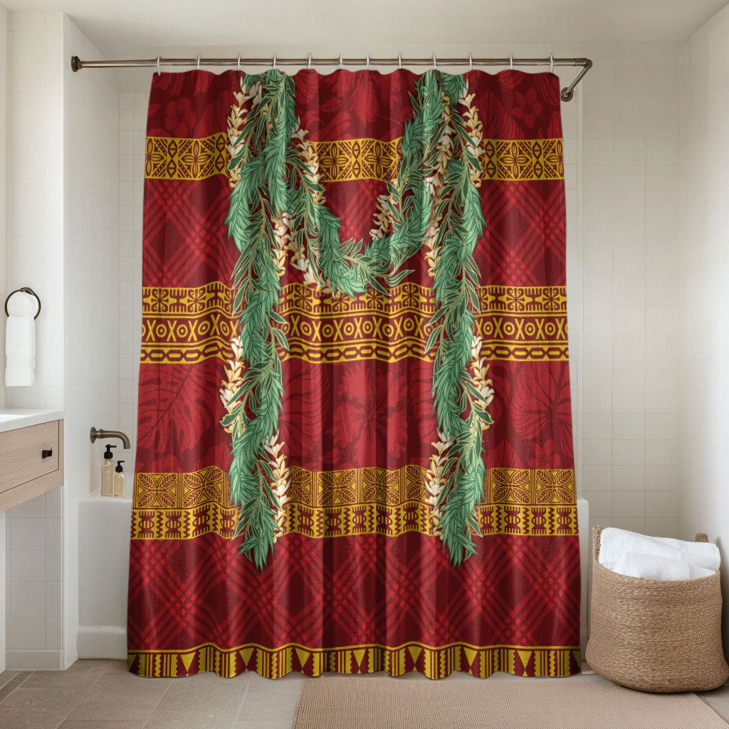Hawai'i Paniolo Maile Twisted Lei Bathroom Set Hilo Royal Red