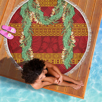 Hawai'i Paniolo Maile Twisted Lei Beach Blanket Hilo Royal Red