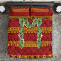 Hawai'i Paniolo Maile Twisted Lei Bedding Set Hilo Royal Red