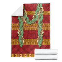 Hawai'i Paniolo Maile Twisted Lei Blanket Hilo Royal Red