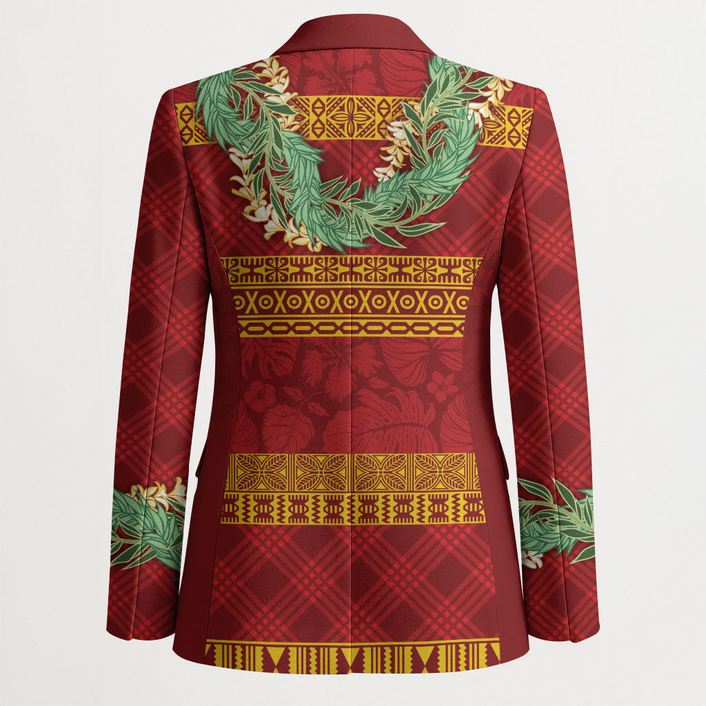 Hawai'i Paniolo Maile Twisted Lei Blazer Hilo Royal Red