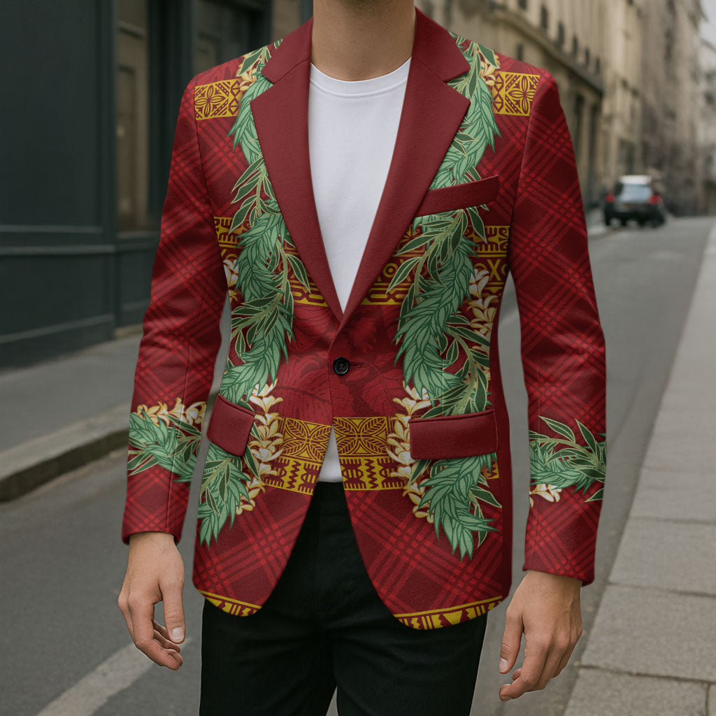 Hawai'i Paniolo Maile Twisted Lei Blazer Hilo Royal Red