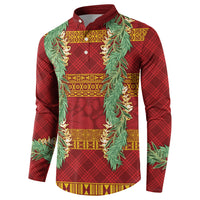 Hawai'i Paniolo Maile Twisted Lei Button Sweatshirt Hilo Royal Red