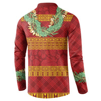 Hawai'i Paniolo Maile Twisted Lei Button Sweatshirt Hilo Royal Red
