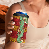 Hawai'i Paniolo Maile Twisted Lei 4 in 1 Can Cooler Tumbler Hilo Royal Red
