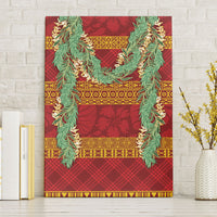 Hawai'i Paniolo Maile Twisted Lei Canvas Wall Art Hilo Royal Red