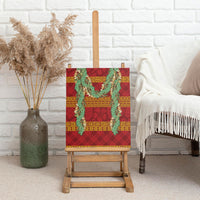 Hawai'i Paniolo Maile Twisted Lei Canvas Wall Art Hilo Royal Red