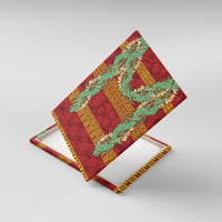 Hawai'i Paniolo Maile Twisted Lei Canvas Wall Art Hilo Royal Red