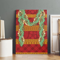 Hawai'i Paniolo Maile Twisted Lei Canvas Wall Art Hilo Royal Red
