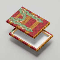 Hawai'i Paniolo Maile Twisted Lei Canvas Wall Art Hilo Royal Red