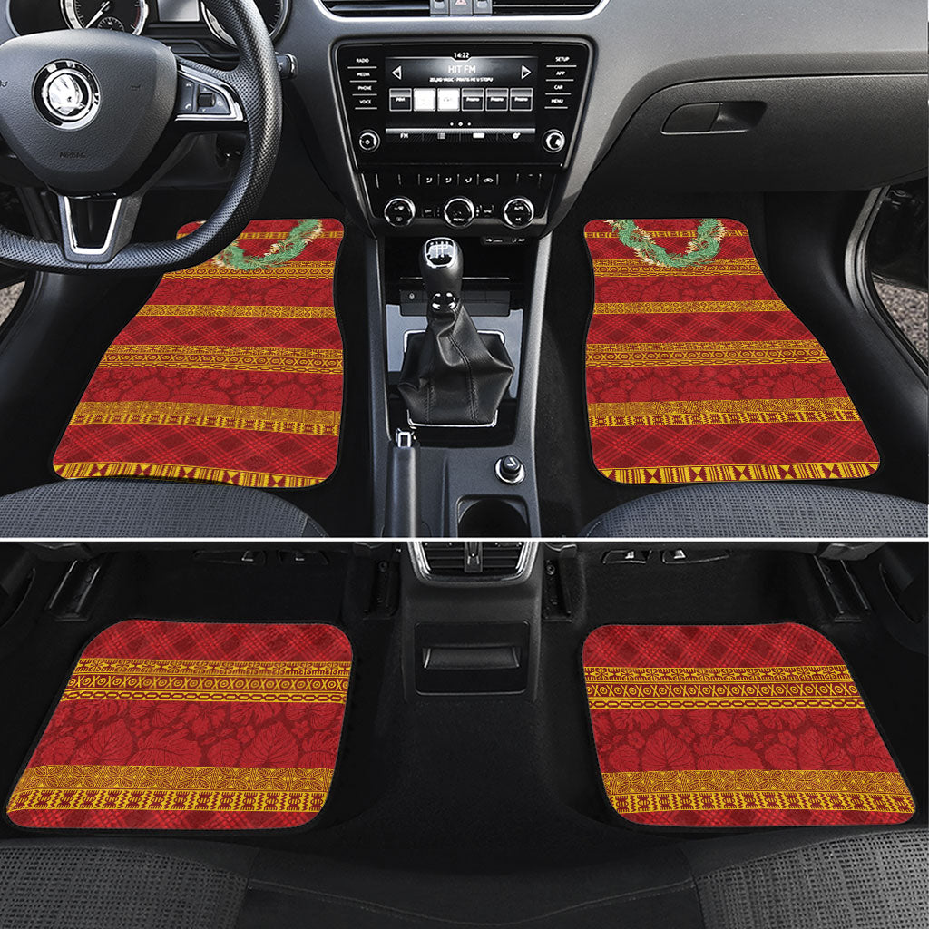 Hawai'i Paniolo Maile Twisted Lei Car Mats Hilo Royal Red