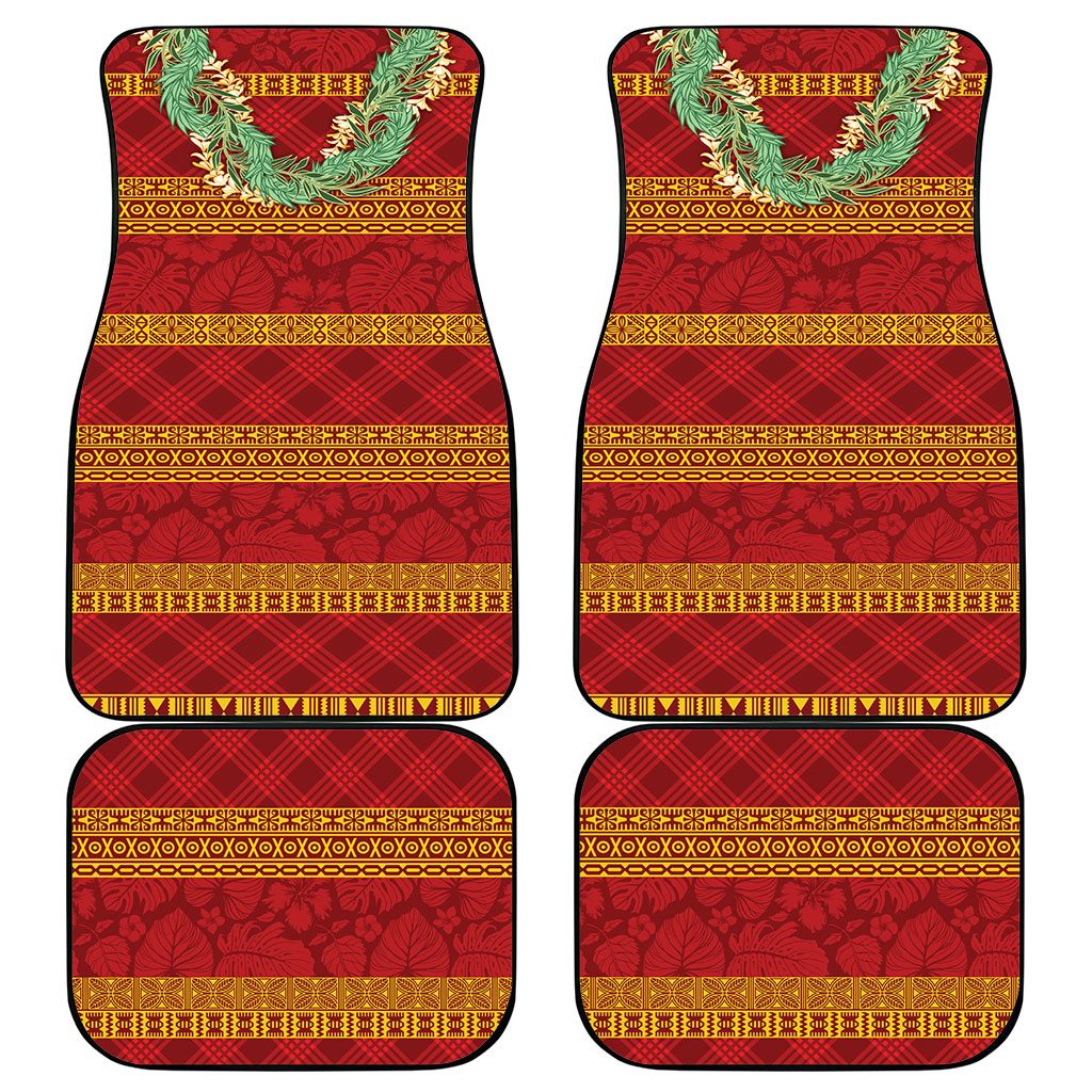 Hawai'i Paniolo Maile Twisted Lei Car Mats Hilo Royal Red