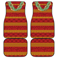 Hawai'i Paniolo Maile Twisted Lei Car Mats Hilo Royal Red