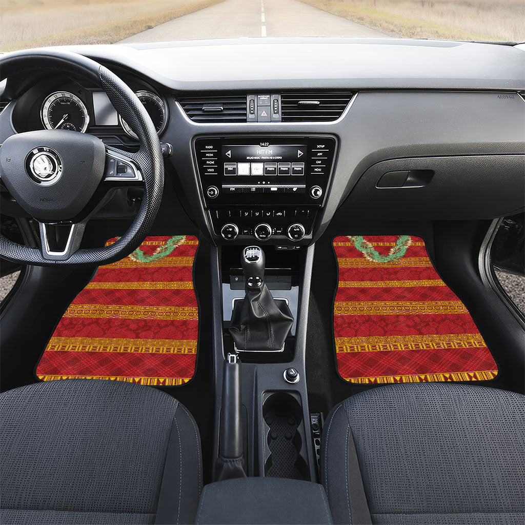 Hawai'i Paniolo Maile Twisted Lei Car Mats Hilo Royal Red