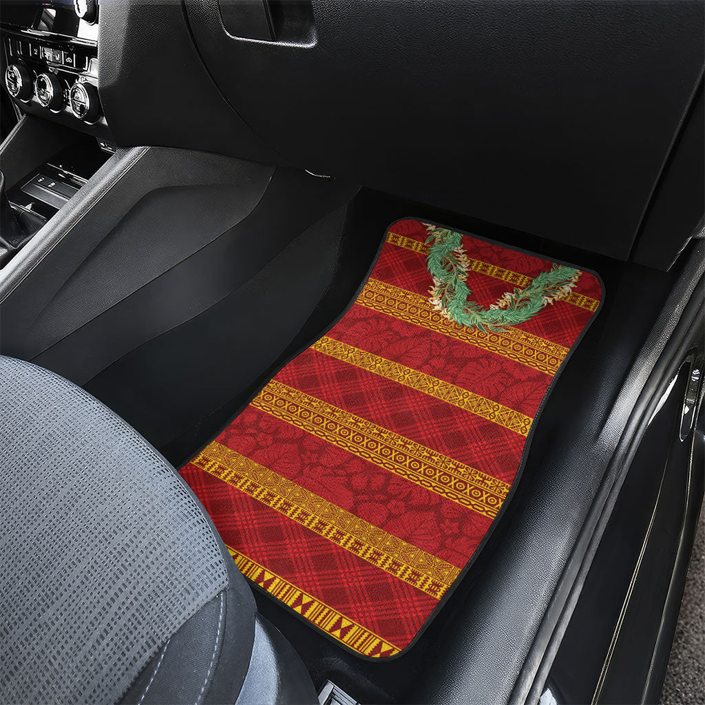 Hawai'i Paniolo Maile Twisted Lei Car Mats Hilo Royal Red