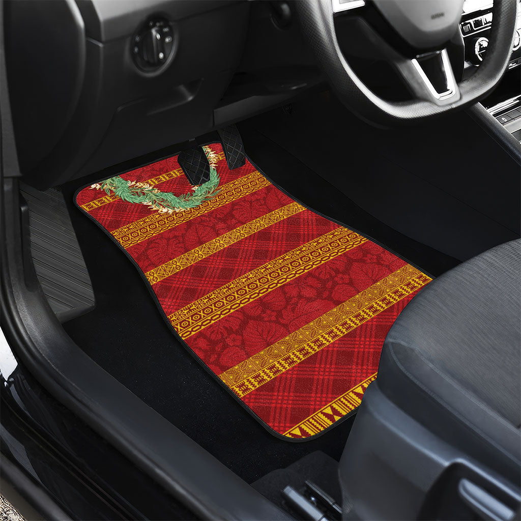 Hawai'i Paniolo Maile Twisted Lei Car Mats Hilo Royal Red