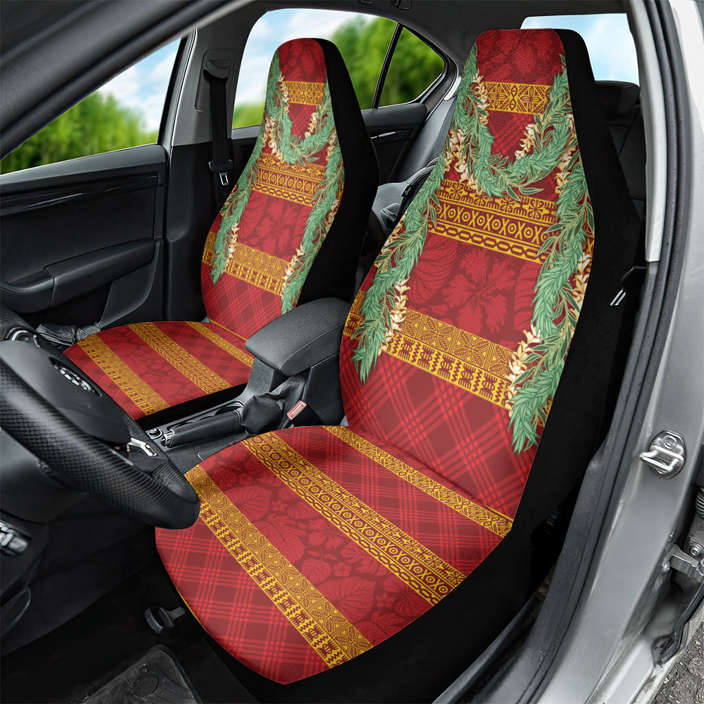 Hawai'i Paniolo Maile Twisted Lei Car Seat Cover Hilo Royal Red