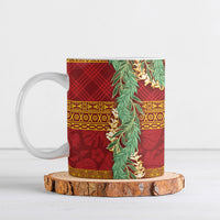 Hawai'i Paniolo Maile Twisted Lei Ceramic Mug Hilo Royal Red