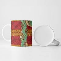 Hawai'i Paniolo Maile Twisted Lei Ceramic Mug Hilo Royal Red