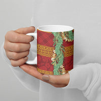 Hawai'i Paniolo Maile Twisted Lei Ceramic Mug Hilo Royal Red