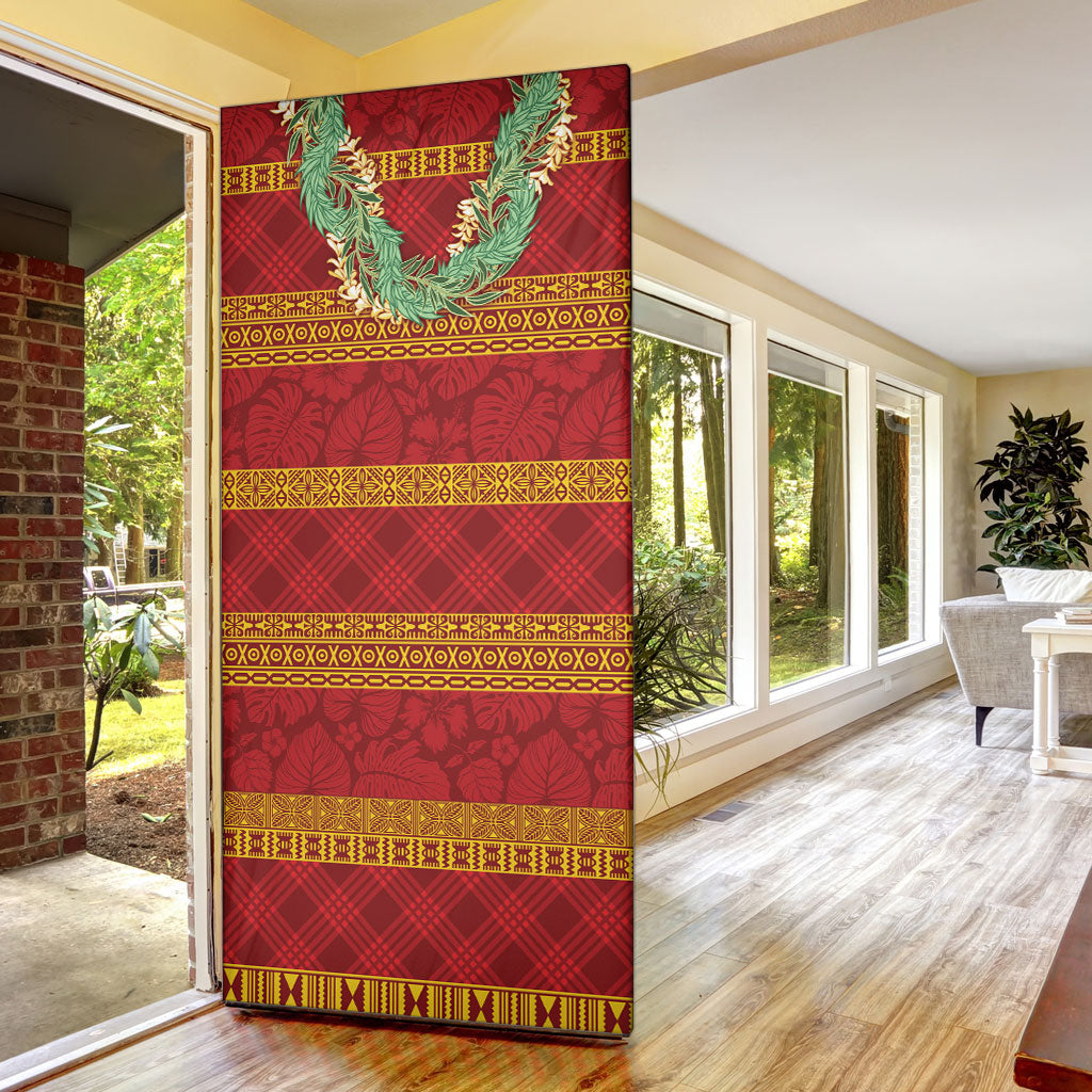 Hawai'i Paniolo Maile Twisted Lei Door Cover Hilo Royal Red LT7 - Polynesian Pride