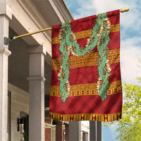 Hawai'i Paniolo Maile Twisted Lei Garden Flag Hilo Royal Red LT7 House Flag Red - Polynesian Pride