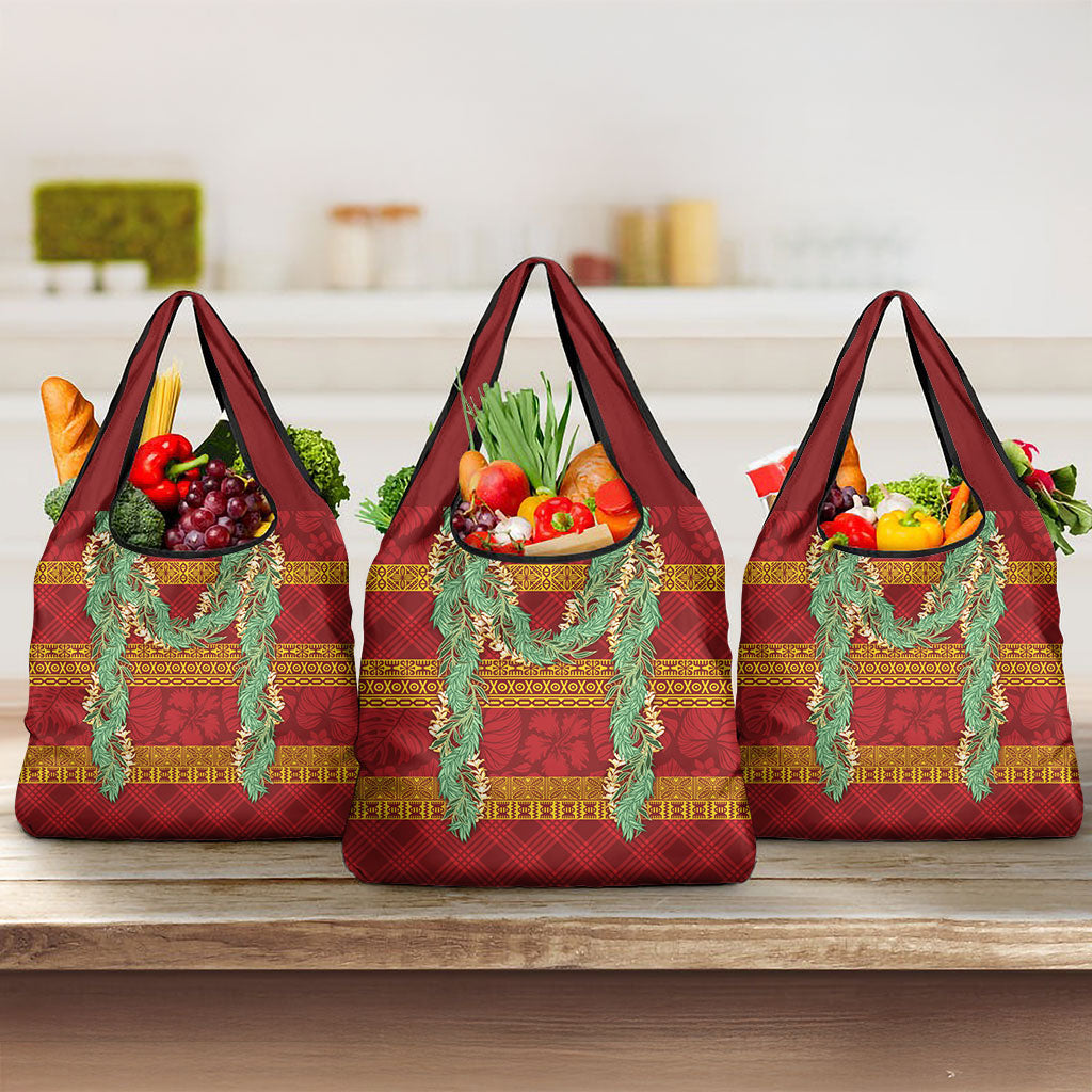 Hawai'i Paniolo Maile Twisted Lei Grocery Bag Hilo Royal Red LT7 3-pack One Size Red - Polynesian Pride