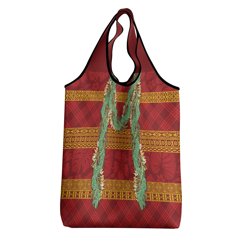 Hawai'i Paniolo Maile Twisted Lei Grocery Bag Hilo Royal Red LT7 - Polynesian Pride