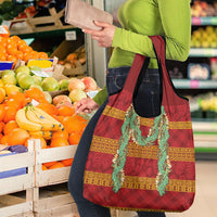 Hawai'i Paniolo Maile Twisted Lei Grocery Bag Hilo Royal Red LT7 - Polynesian Pride