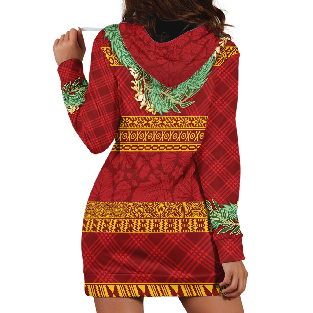 Hawai'i Paniolo Maile Twisted Lei Hoodie Dress Hilo Royal Red
