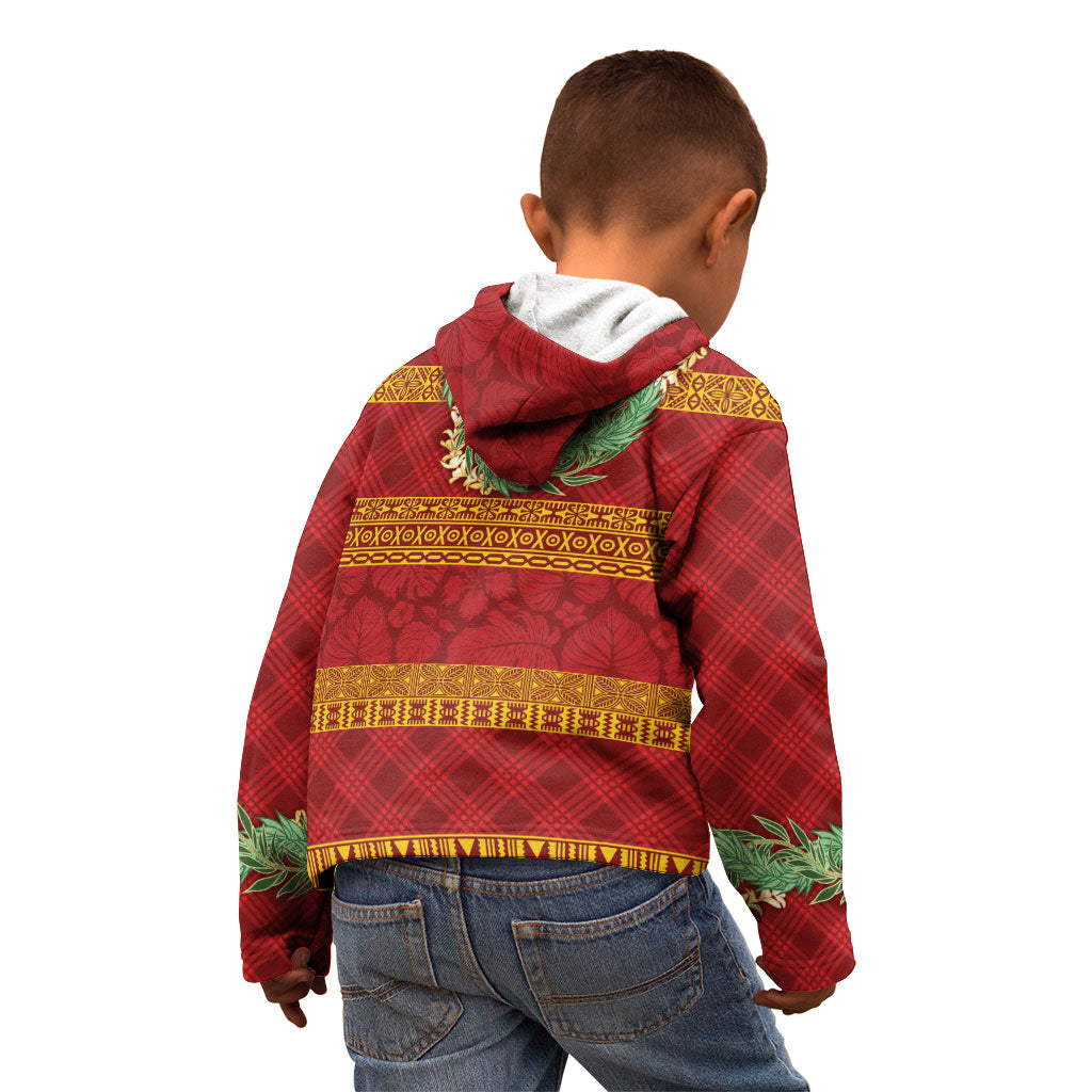 Hawai'i Paniolo Maile Twisted Lei Kid Hoodie Hilo Royal Red