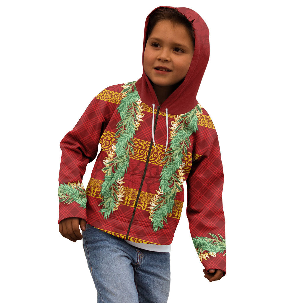Hawai'i Paniolo Maile Twisted Lei Kid Hoodie Hilo Royal Red