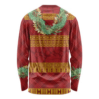 Hawai'i Paniolo Maile Twisted Lei Long Sleeve Shirt Hilo Royal Red