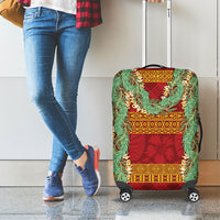 Hawai'i Paniolo Maile Twisted Lei Luggage Cover Hilo Royal Red