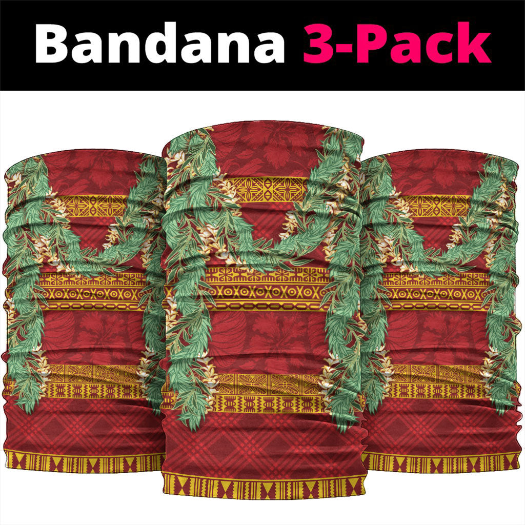 Hawai'i Paniolo Maile Twisted Lei Neck Gaiter Hilo Royal Red