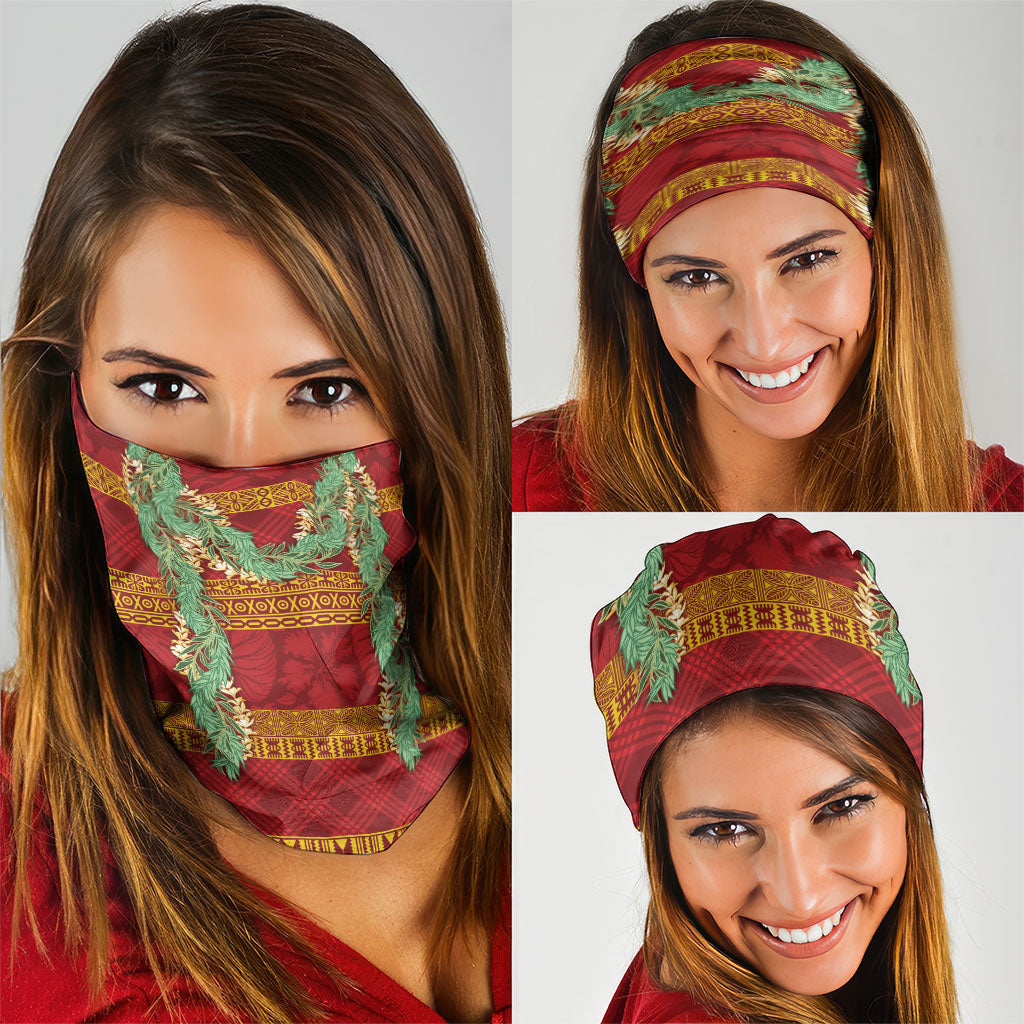 Hawai'i Paniolo Maile Twisted Lei Neck Gaiter Hilo Royal Red