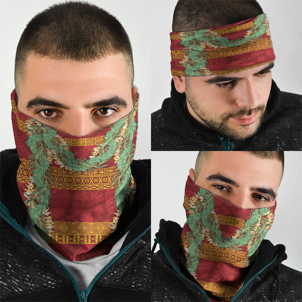 Hawai'i Paniolo Maile Twisted Lei Neck Gaiter Hilo Royal Red