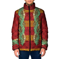 Hawai'i Paniolo Maile Twisted Lei Padded Jacket Hilo Royal Red