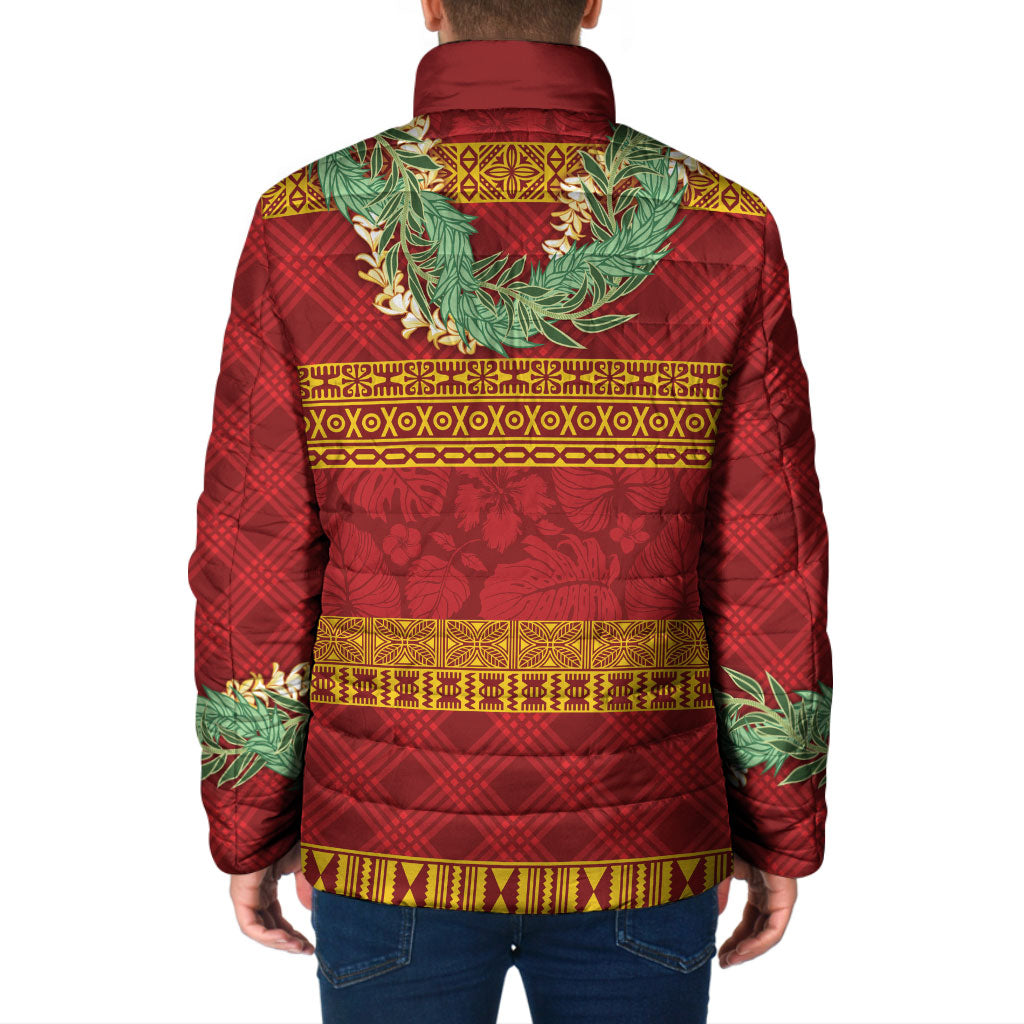 Hawai'i Paniolo Maile Twisted Lei Padded Jacket Hilo Royal Red