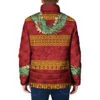 Hawai'i Paniolo Maile Twisted Lei Padded Jacket Hilo Royal Red