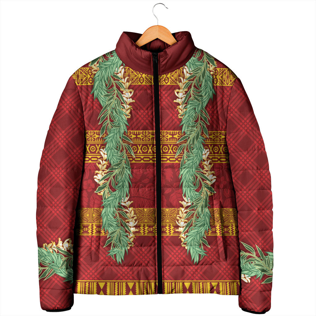Hawai'i Paniolo Maile Twisted Lei Padded Jacket Hilo Royal Red