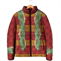 Hawai'i Paniolo Maile Twisted Lei Padded Jacket Hilo Royal Red