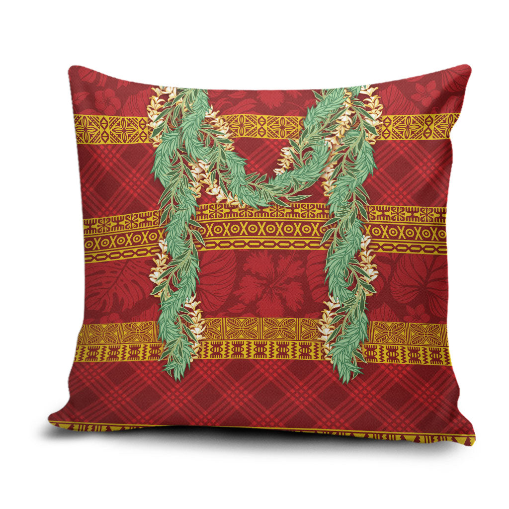Hawai'i Paniolo Maile Twisted Lei Pillow Cover Hilo Royal Red LT7 Red - Polynesian Pride