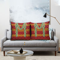 Hawai'i Paniolo Maile Twisted Lei Pillow Cover Hilo Royal Red LT7 - Polynesian Pride
