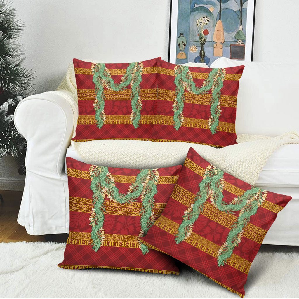 Hawai'i Paniolo Maile Twisted Lei Pillow Cover Hilo Royal Red LT7 - Polynesian Pride